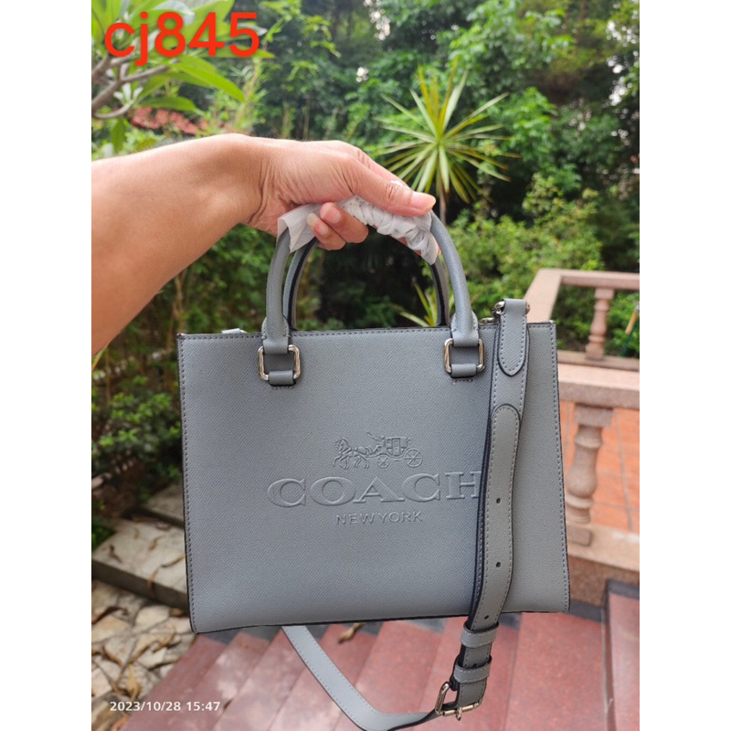 Túi coach tote canvas mẫu mới xám