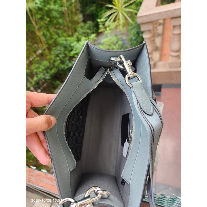 Túi coach tote canvas mẫu mới xám