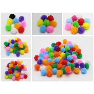 100 hạt pom pom màu sắc xinh xắn