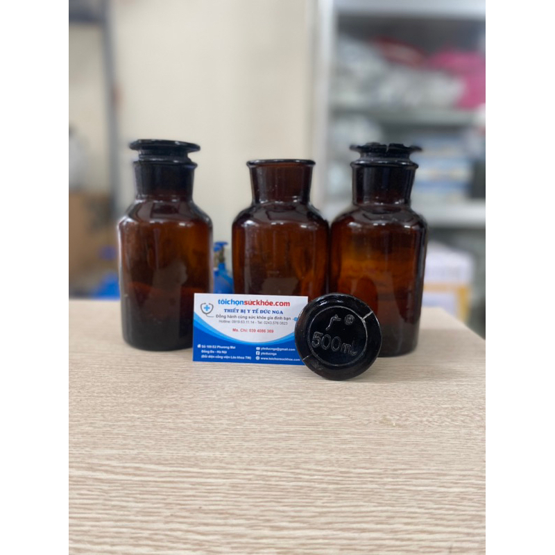 Chai nút mài màu nâu 500ml