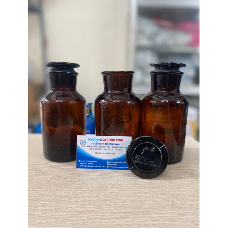 Chai nút mài màu nâu 500ml