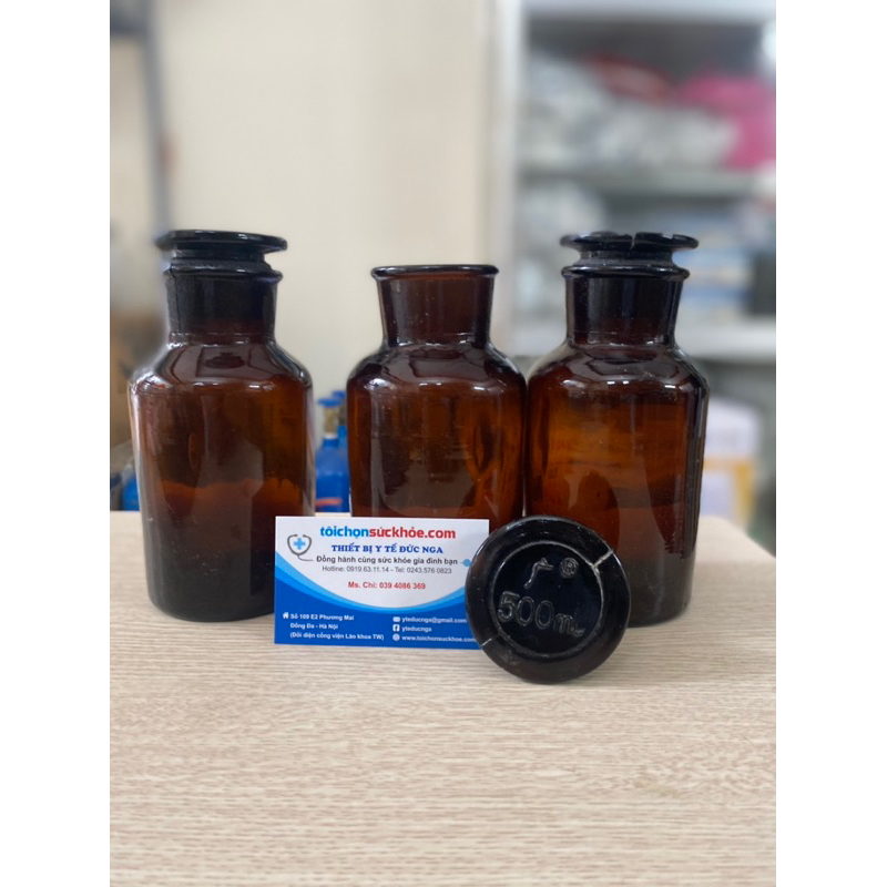 Chai nút mài màu nâu 500ml