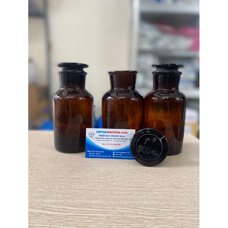 Chai nút mài màu nâu 500ml