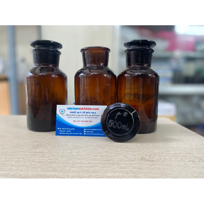 Chai nút mài màu nâu 500ml