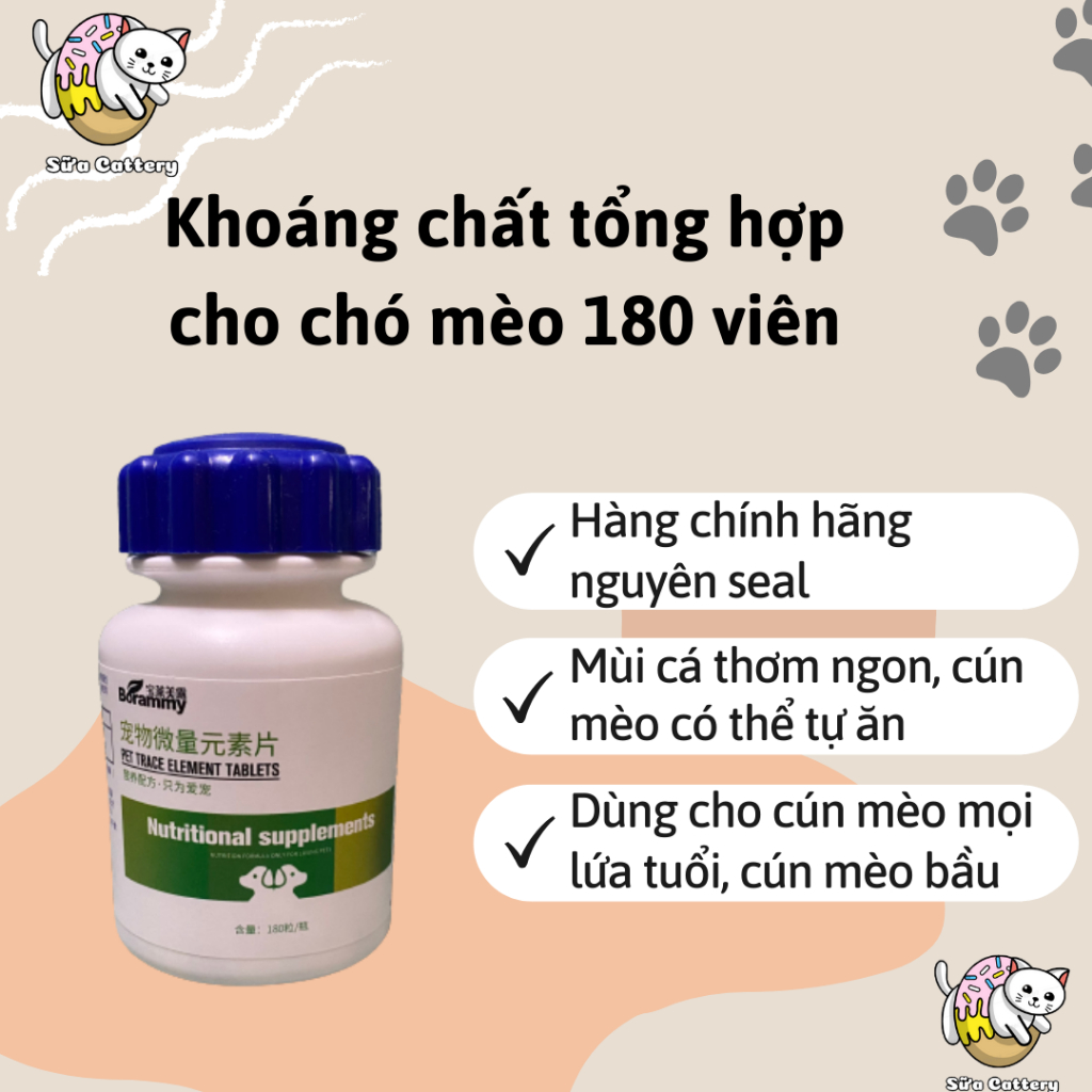 Viên nén chăm sóc sức khoẻ đặc biệt cho chó mèo bị đỏ mũi ,kén ăn ,tăng trưởng chậm và vết thương lâu lành