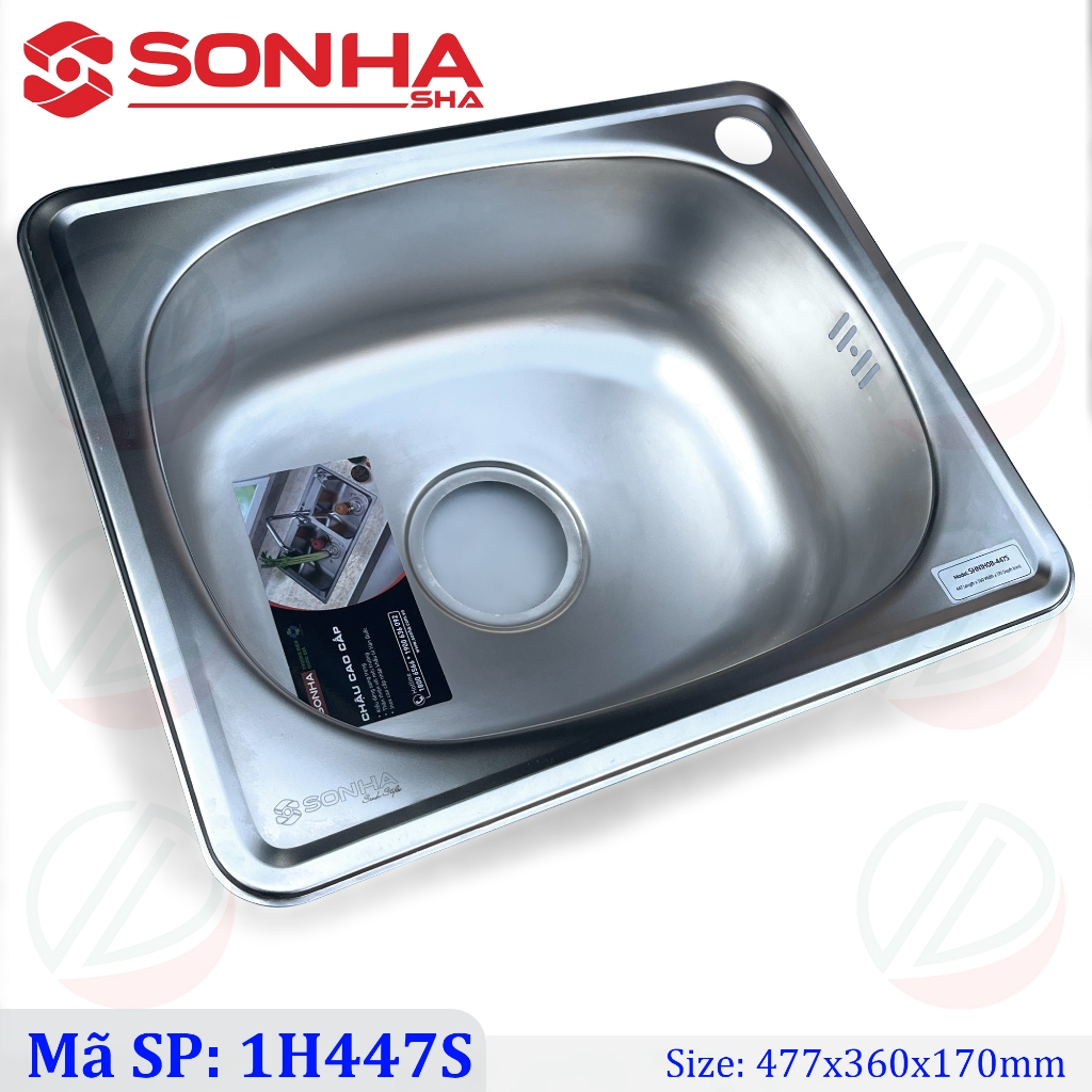 Chậu Rửa Bát Inox Chính Hãng SƠN HÀ Nhiều Kích Thước - Đáy sơn tĩnh điện cao cấp, kèm xi phông