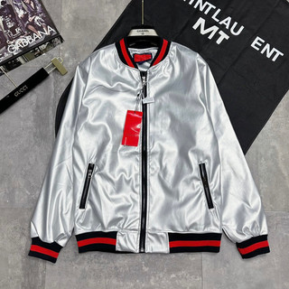  Áo Bomber jacket nam nữ GC màu bạc bạch kim bo ống chun sọc xanh đỏ 2 lớp cao cấp Hàng hotrend boy phố 2023 BB023 