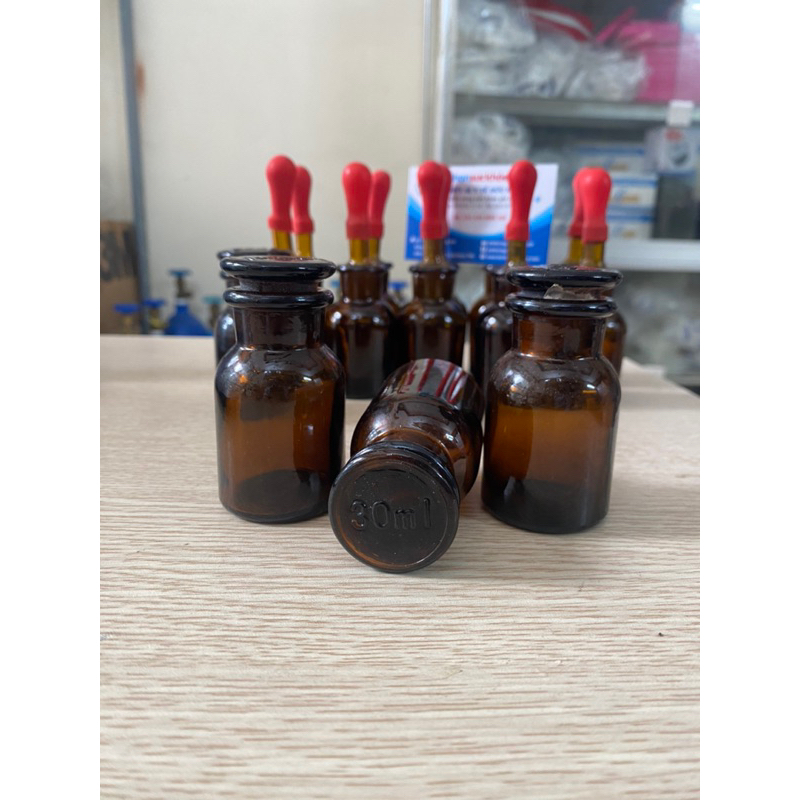 Chai nút mài các thể tích màu nâu,màu trắng 30ml,60ml,500ml