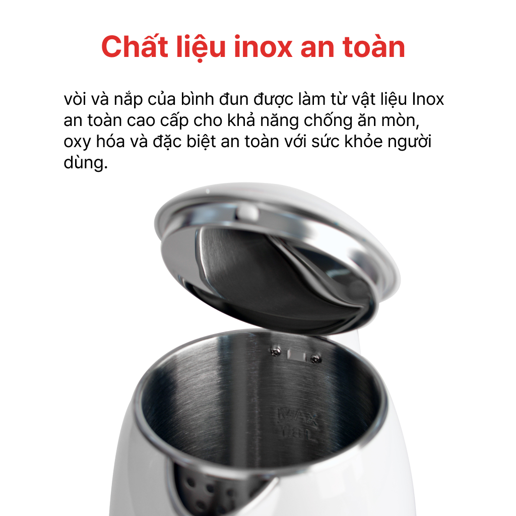 Ấm siêu tốc HAPPYCOOK 1.8L, HEK-180PW