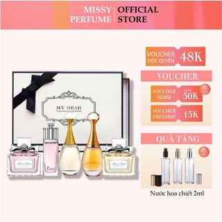 Sét nước hoa  Dior Les Parfums 5 chai cao cấp.hương thơm dịu nhẹ đầy lôi cuốn, giúp bạn trở nên quyến rũ
