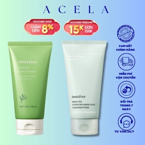 Sữa Rửa Mặt Trà Xanh Innisfree Green Tea Foam Cleanser 150ml Hàn Quốc Giúp Làm Sạch, Kiểm Soát Nhờn Hiệu Quả
