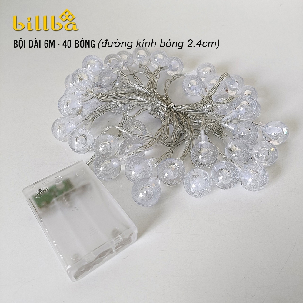 Dây đèn led bọt biển 6M 40 bóng chống nước trang trí trong nhà ngoài trời nhiều chế độ sáng - Familytravel