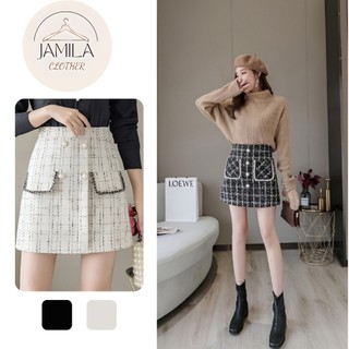 Chân váy dạ tweed chữ a