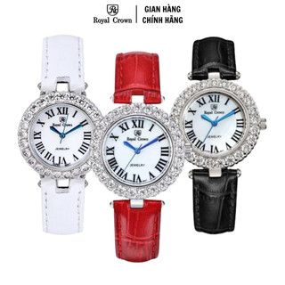 Đồng Hồ Nữ Chính Hãng Royal Crown 6305 dây da các màu