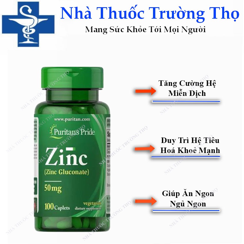 Viên uống bổ sung kẽm Zinc Gluconate 50mg 100 Viên, Mẫu mới