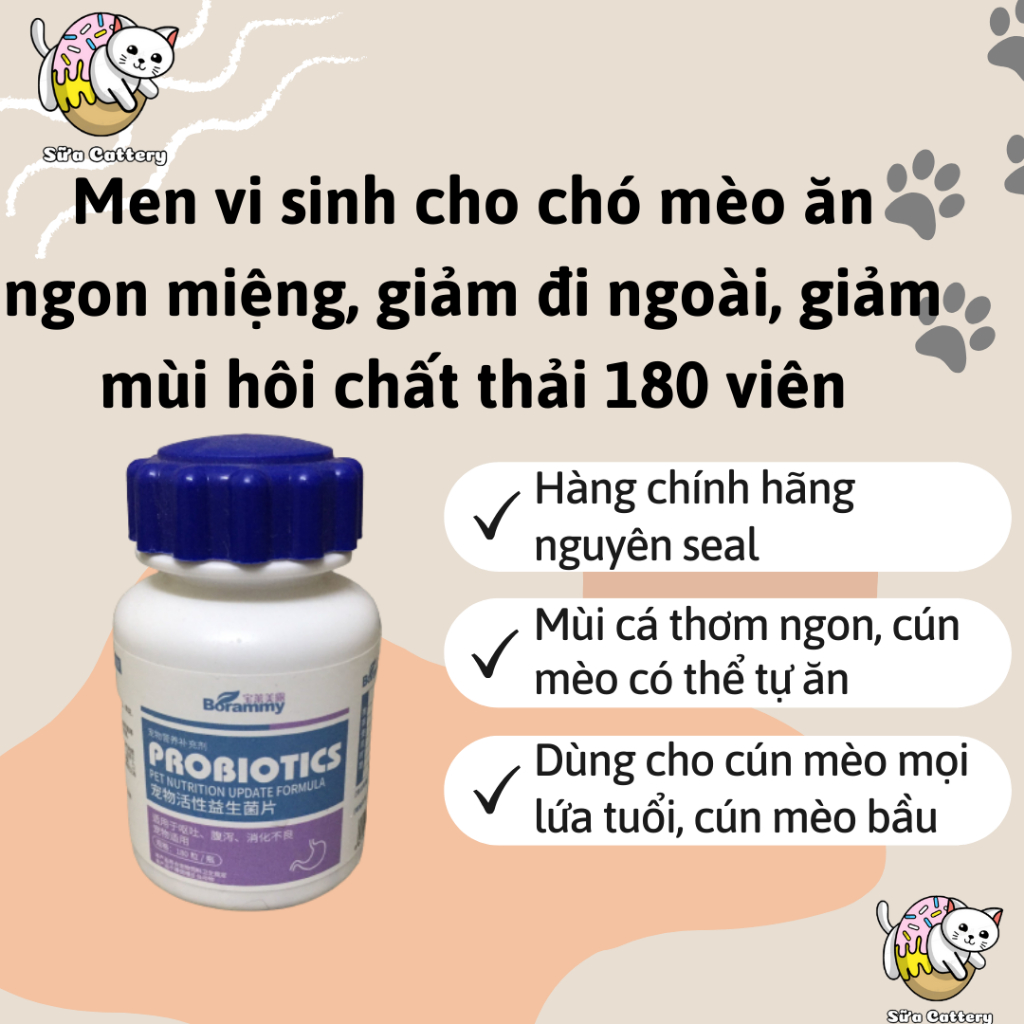 Men tiêu hoá PROBIOTIC cho chó mèo, hỗ trợ đường tiêu hoá, hấp thu dinh dưỡng toàn diện