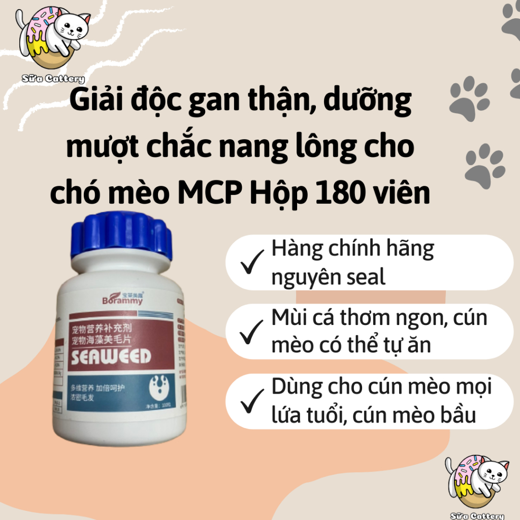 Viên dưỡng lông, tiêu búi lông, bổ gan thân cho chó mèo