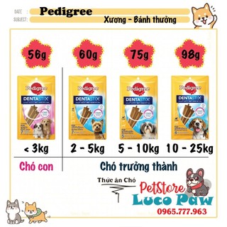Xương pedigree size 56g - 60g 75g - bánh thưởng cho chó pedigree__ __