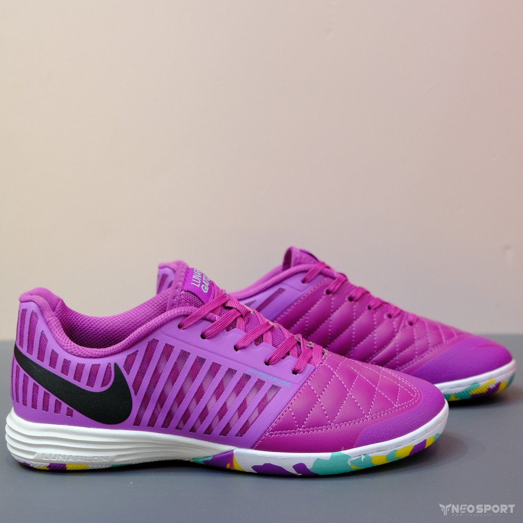 Giày Bóng Đá Futsal Lunar Gato II Tím Đế Camo IC