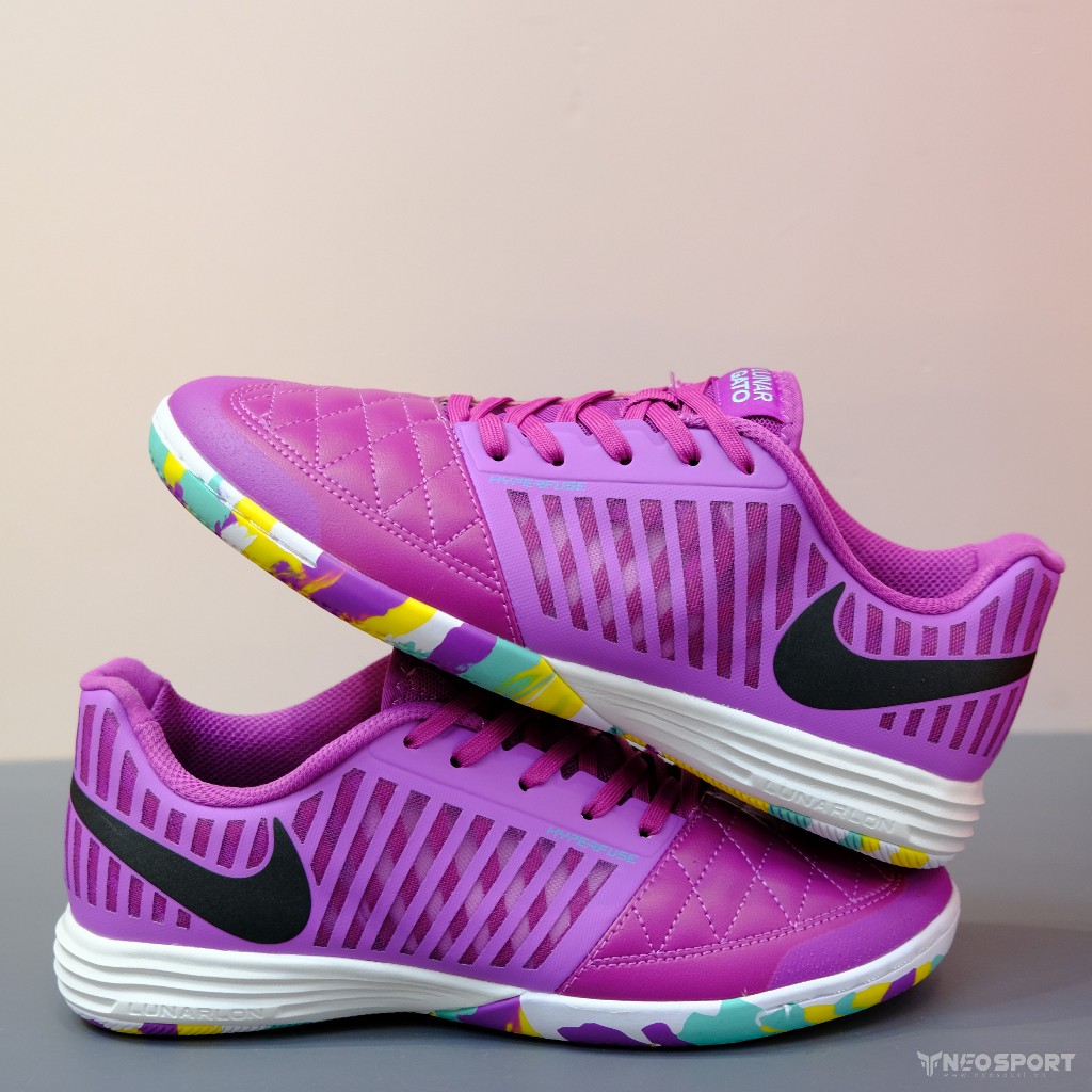 Giày Bóng Đá Futsal Lunar Gato II Tím Đế Camo IC