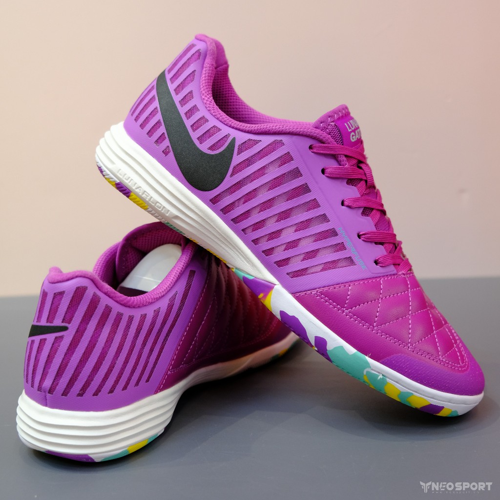Giày Bóng Đá Futsal Lunar Gato II Tím Đế Camo IC