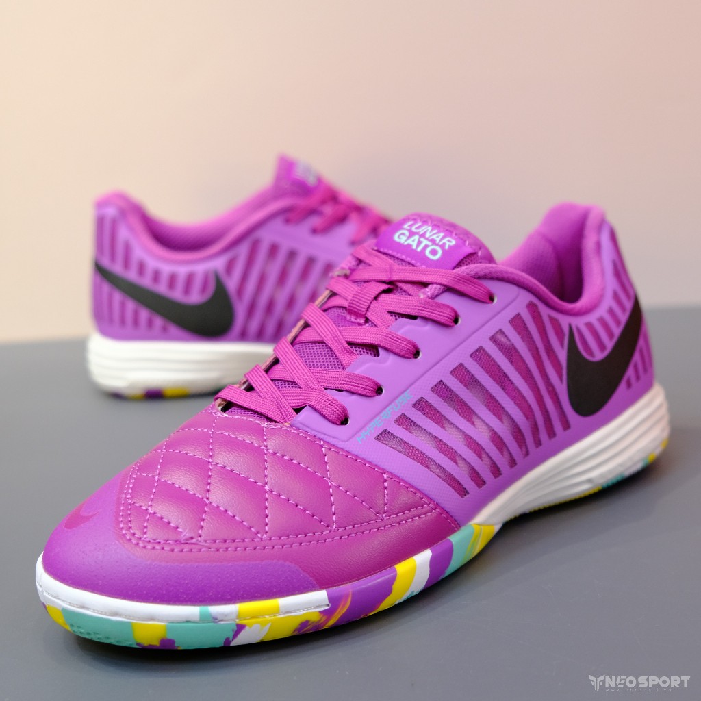 Giày Bóng Đá Futsal Lunar Gato II Tím Đế Camo IC