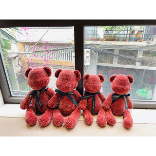 Set len kèm hướng dẫn móc Gấu Bear brick 60cm DIY