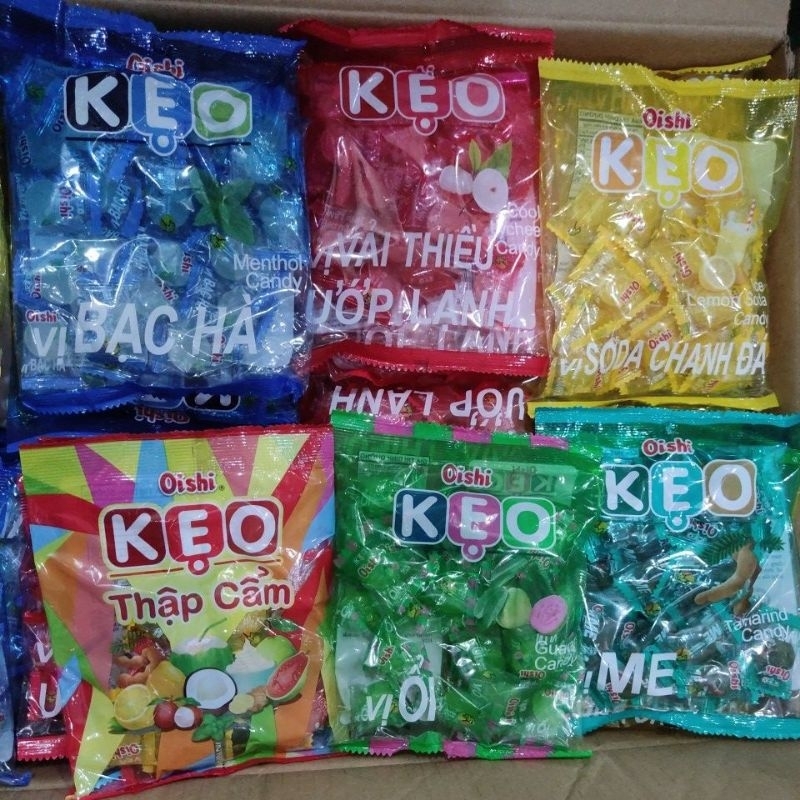 Kẹo Oishi Thập Cẩm/ Ổi/Chanh đá/ Vải thiều / me Gói 85g