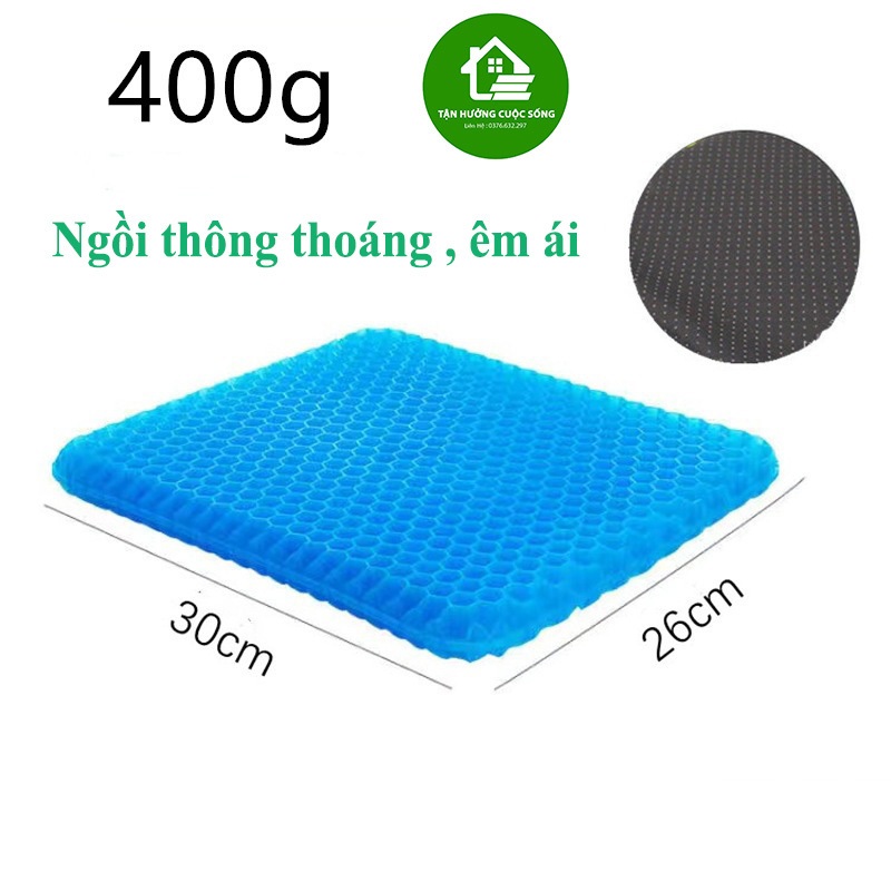 Đệm Ngồi Gel Silicon Tổ Ong Cao Cấp, Nệm Lót Ghế 3D Thoáng Khí Chống Mỏi Lưng Ê Mông Nhiều Kích Cỡ
