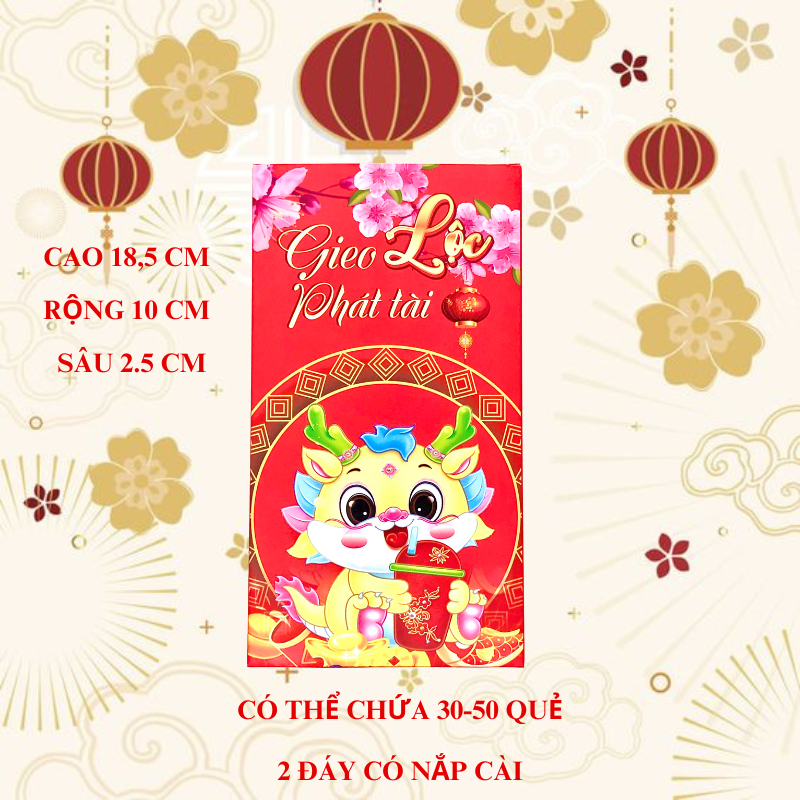 Lì xì gieo quẻ tết 2024 Giáp Thìn mẫu Rồng Đỏ may mắn