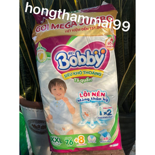 Tã quần bobby size xxl76+8 miếng lõi nén mỏng thần kỳ date mới 2027