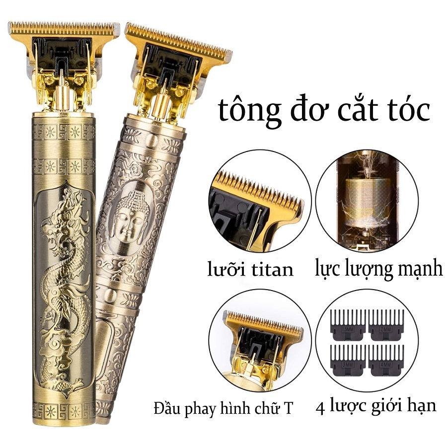 Tông Đơ Cắt Tóc VINTAGE T9 Chấn Viền Pin Sạc Cao Cấp, Tặng Kèm Phụ Kiện – Hàng Chính Hãng