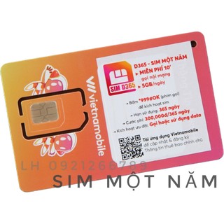 Sim vietnamobile data 4g vào mạng 1 năm miễn phí 12 tháng 5GB/Ngày 150 GB/tháng giá rẻ