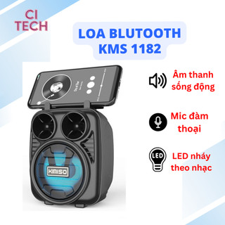 Loa bluetooth xách tay kimiso km 1182 âm thanh sống động, đèn led nháy theo nhạc-pkđ
