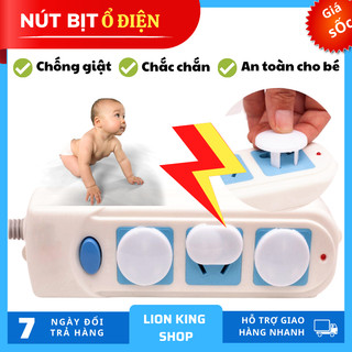 Set 10 nút chặn ổ điện 2 chấu - Combo 10 nút bịt ổ cắm điện an toàn cho bé yêu.Lion King.
