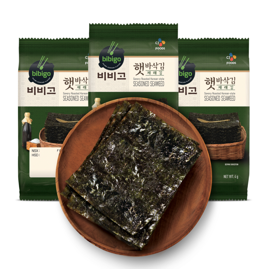 [Tiết kiệm] COMBO siêu tiết kiệm Rong biển lá kim ăn liền Bibigo Hàn Quốc