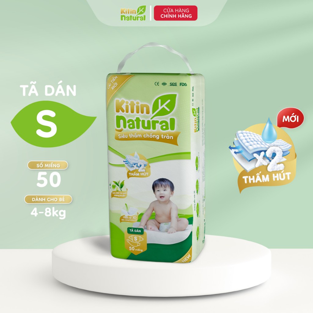 [DEAL HOT] MUA 2 TẶNG 1 - Combo 2 bịch Kitin Natural tã dán kháng khuẩn, chống hăm