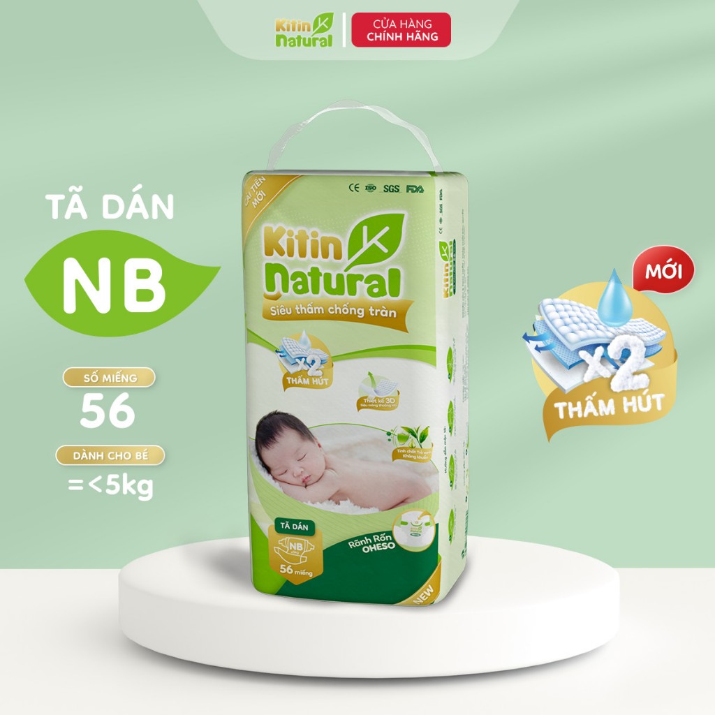 [DEAL HOT] MUA 2 TẶNG 1 - Combo 2 bịch Kitin Natural tã dán kháng khuẩn, chống hăm