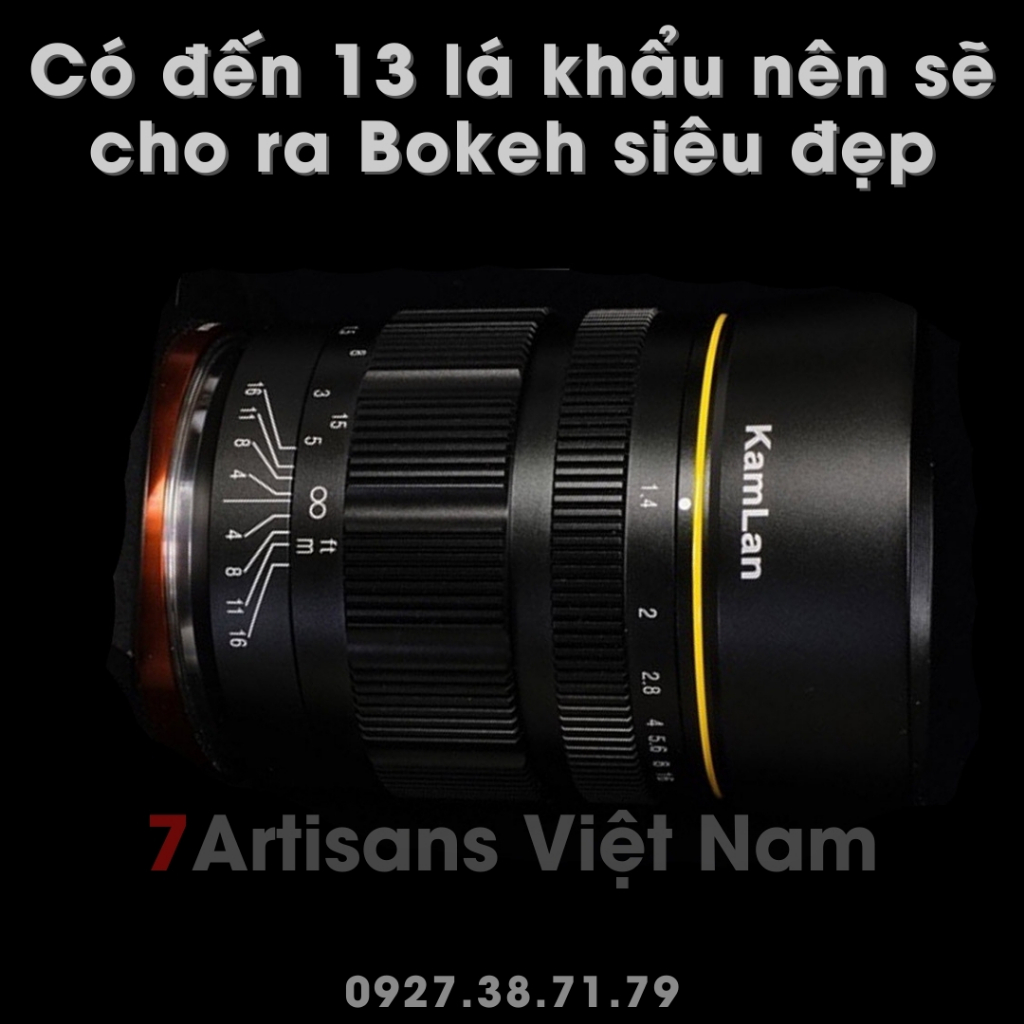 Ống kính Kamlan 55mm F1.4 Full-Frame - Lens chân dung xóa phông mù mịt cho Sony FE, Nikon Z và Canon RF - Tặng kèm Hood