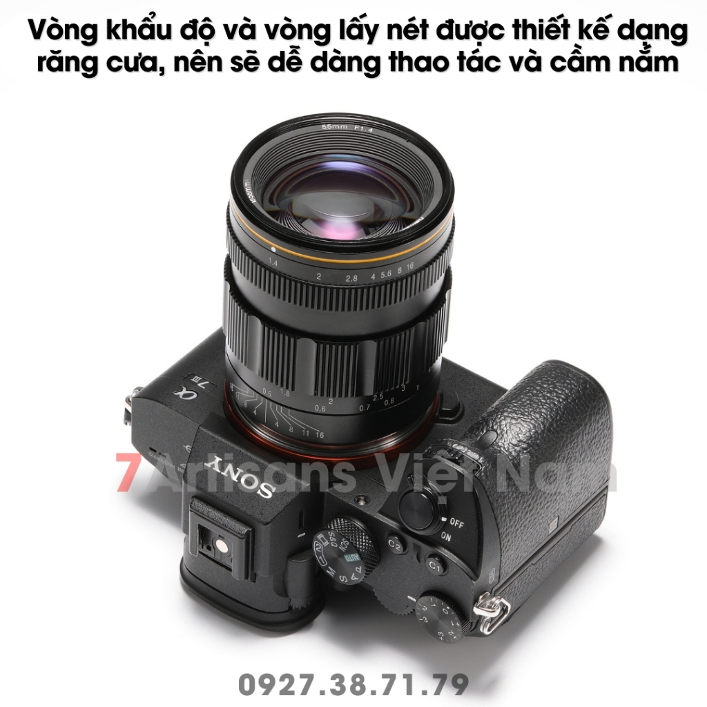 Ống kính Kamlan 55mm F1.4 Full-Frame - Lens chân dung xóa phông mù mịt cho Sony FE, Nikon Z và Canon RF - Tặng kèm Hood
