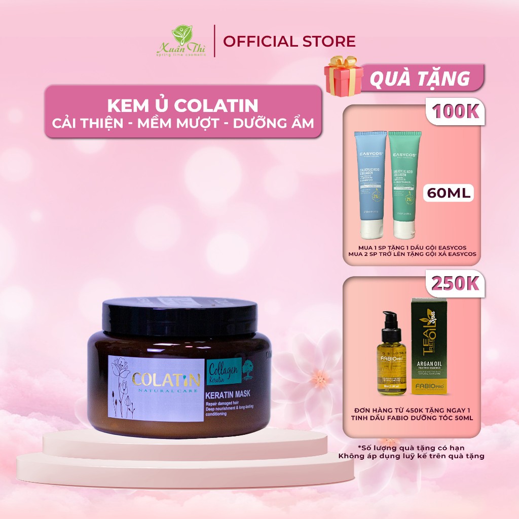 Kem ủ hấp tóc phục hồi dưỡng tóc hư tổn tại nhà Collagen Keratin Mask COLATIN 500ml