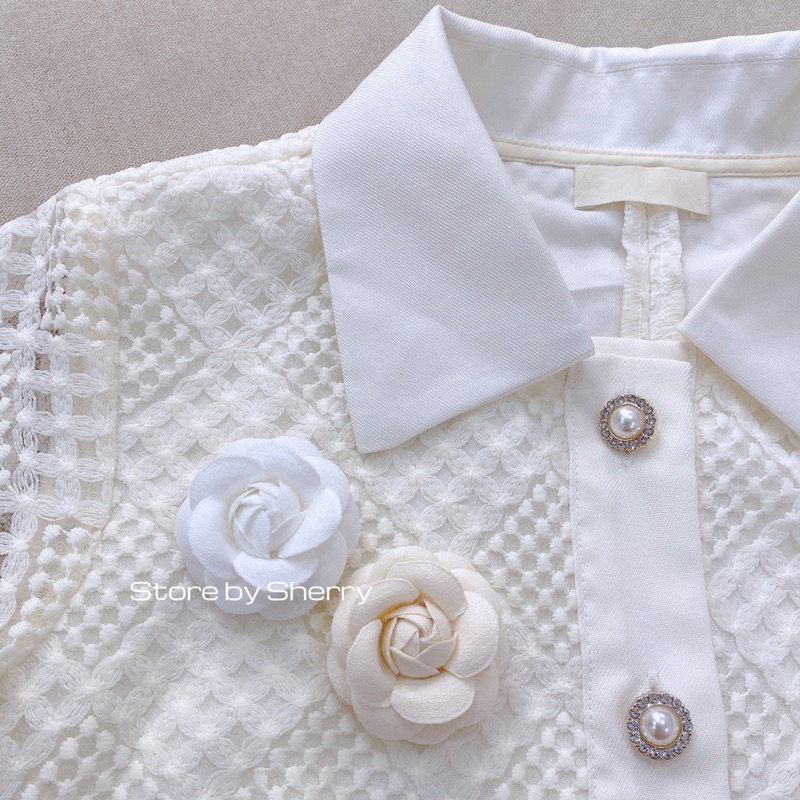 Nam châm cài áo hoa trà Store By Sherry, không làm hỏng váy áo