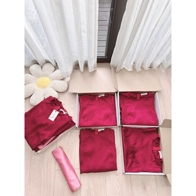 SET ÁO DÀI GẤM HOA