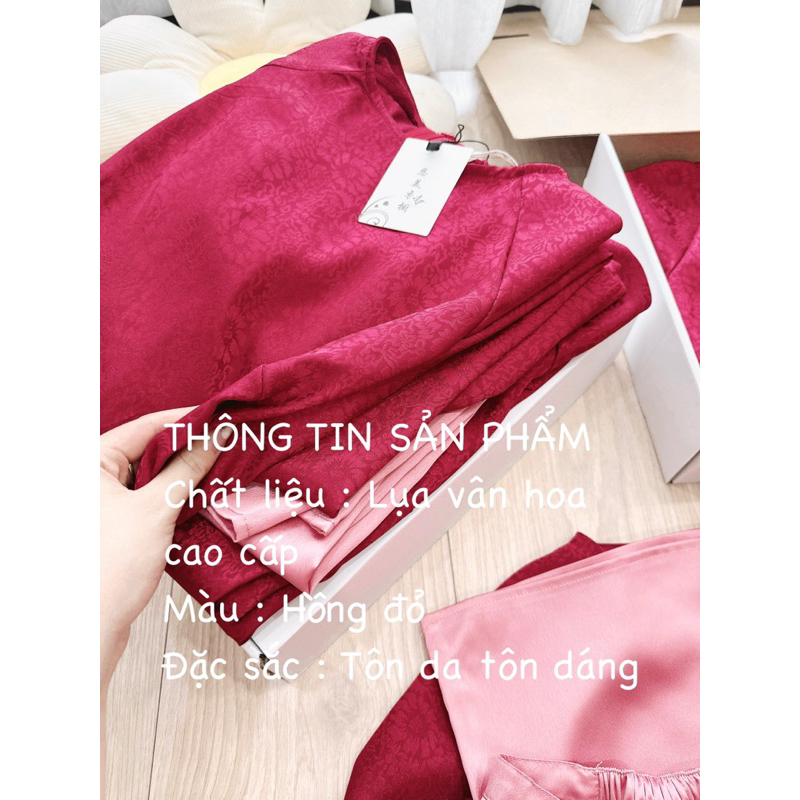 SET ÁO DÀI GẤM HOA