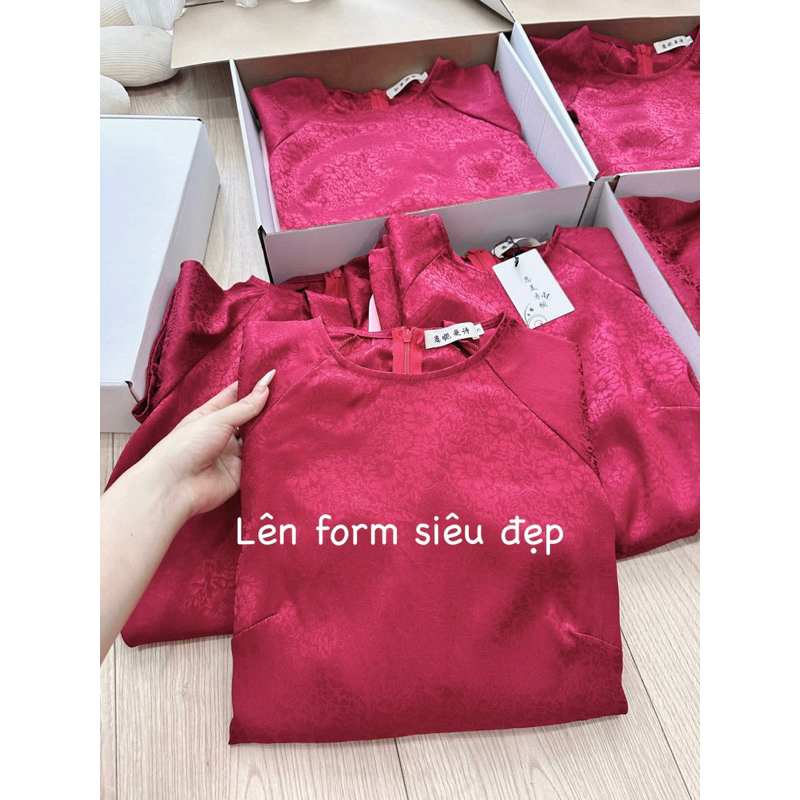 SET ÁO DÀI GẤM HOA