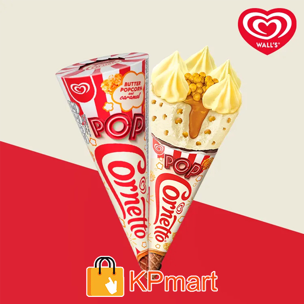 Kem ốc quế bắp rang bơ caramel Wall's Cornetto Butter Popcorn Caramel 134ML