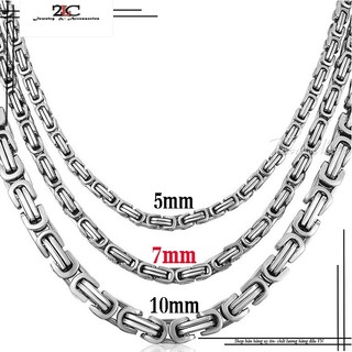 Dây chuyền nam inox cao cấp bảng to ziczac thời trang thép không gỉ- dcnaqc