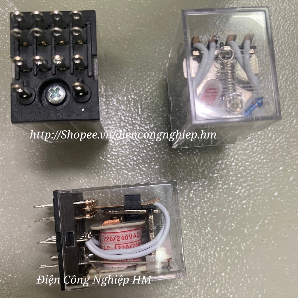 Relay Rơ Le Trung Gian 8 Chân 14 Chân MY2N, MY4N, LY2N, LY4N Điện Áp 12V, 24V, 110V, 220V