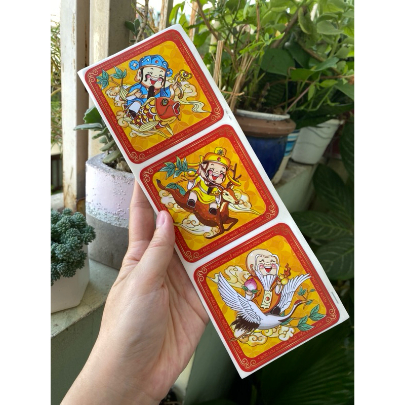 Tem Tết Decal dán chúc mừng năm mới 2024 - Sticker vuông trang trí Happy New Year Sticker @gocdoquyen