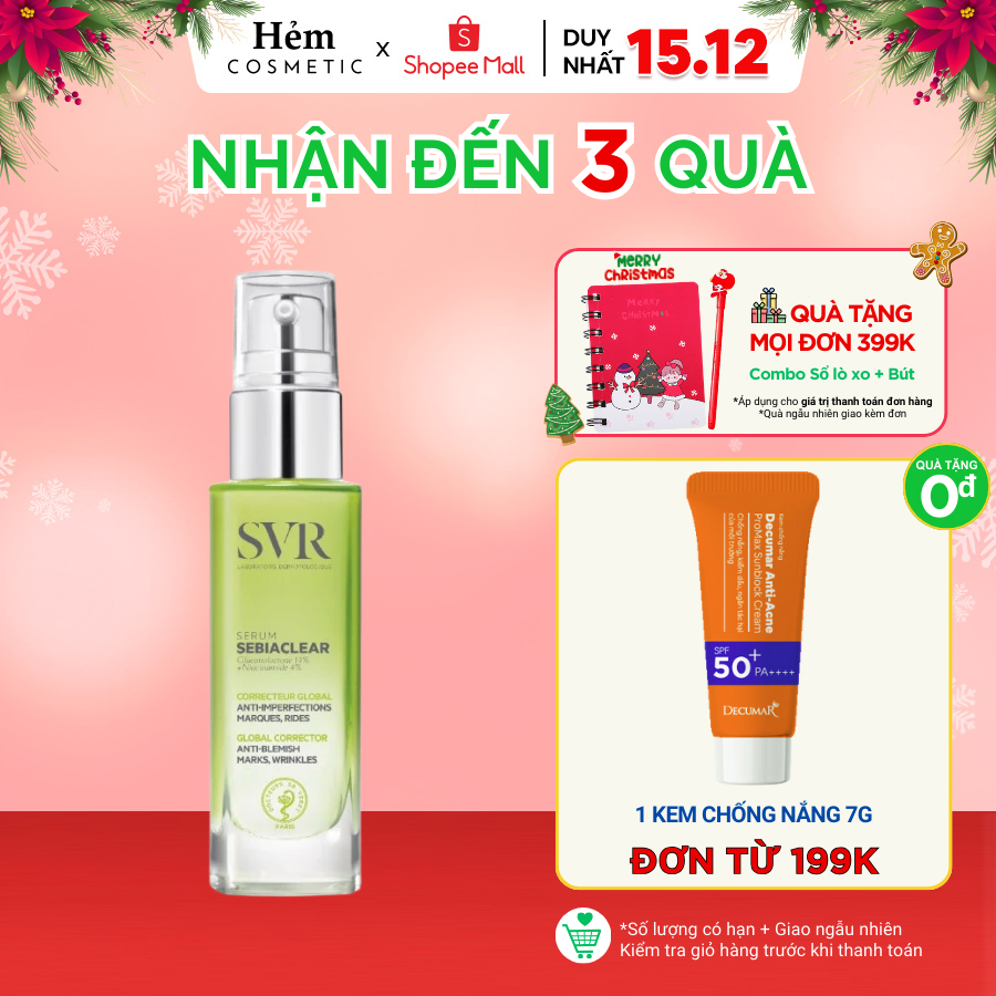 Tinh chất serum giảm m.ụ.n mờ thâm SVR Sebiaclear Serum 30ml- Hẻm Cosmetic